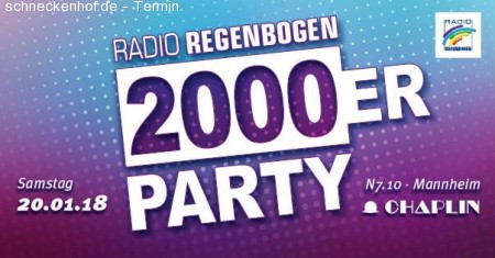 Radio Regenbogen 2000er Party Werbeplakat