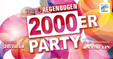 Radio Regenbogen 2000er Party Werbeplakat