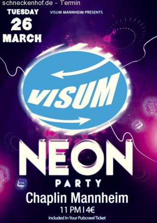 VISUM Neon Party Werbeplakat