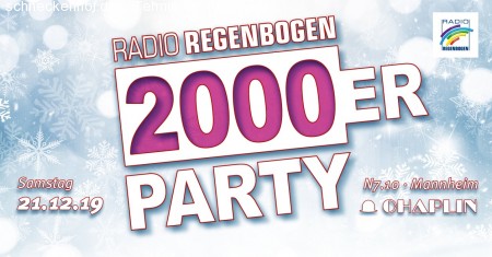 Radio Regenbogen 2000er Party Werbeplakat