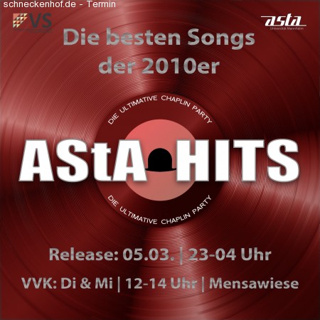 AStA Hits - die ultimative Chaplinparty Werbeplakat