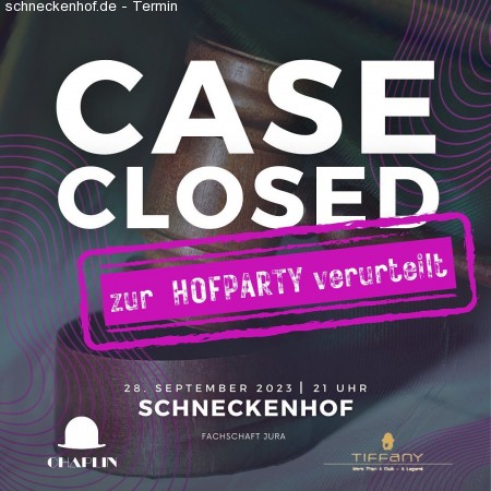 Case closed - zur Hofparty verurteilt! Werbeplakat