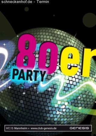 80er Party Mannheim - Mitten Werbeplakat